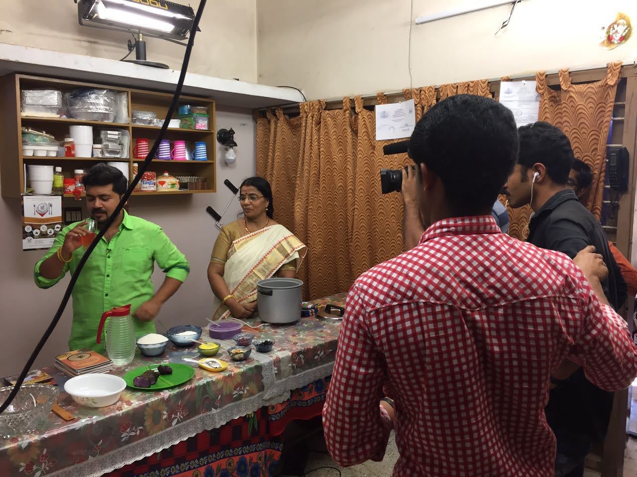 Behind the scenes of a cookery television production